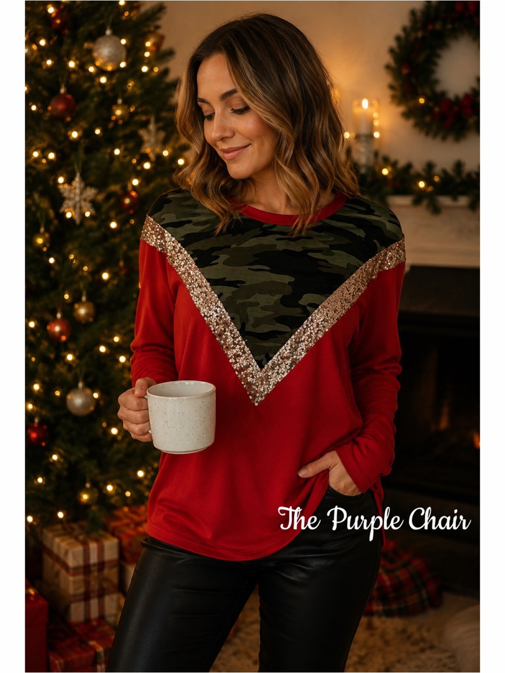 NWT Long Sleeve Colorblock Sequin Multimedia Tunic L